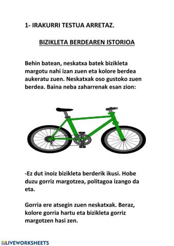 Bizikleta berdearen istorioa