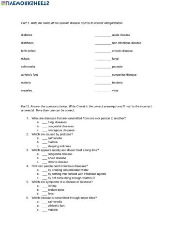 Natural Science 6th Grade ESL - Unit 6 Health