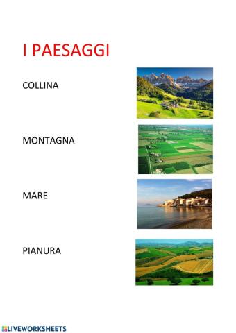 I paesaggi geografici