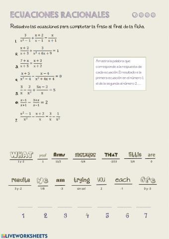 Ecuaciones racionales
