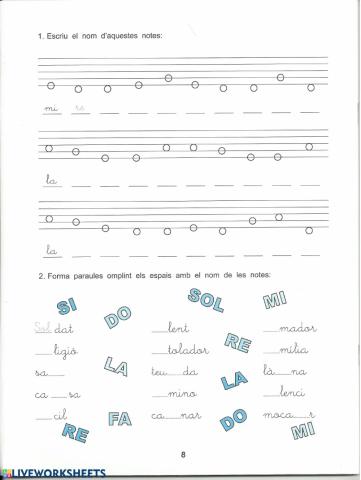 Notes musical r-la