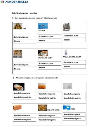 Substàncies pures i mescles