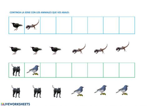 Seriación: animales de Canarias