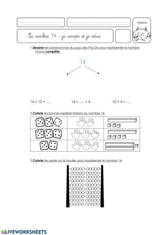 Le nombre 14 - ordinal et cardinal