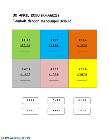 Tambah dengan mengumpul semula