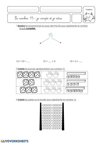 Le nombre 15 - ordinal et cardinal