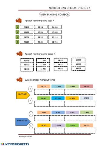 MEMBANDING NOMBOR TAHUN 4