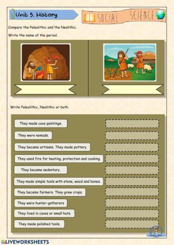 Paleolithic vs. Neolithic