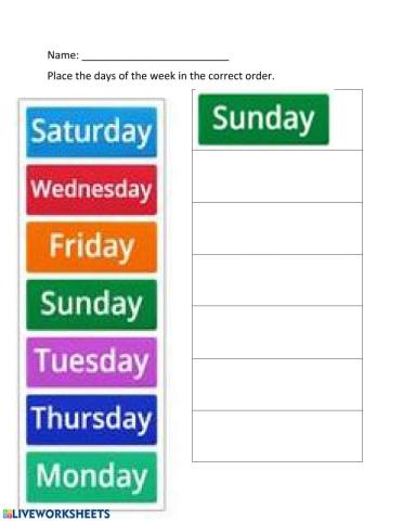 Days of the week