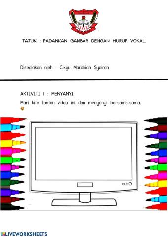 Latihan huruf vokal dan gambar