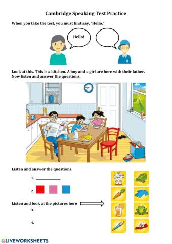 Grade 1 Cambridge Speaking Exam Practice