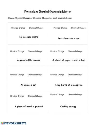 Physical and Chemical Changes