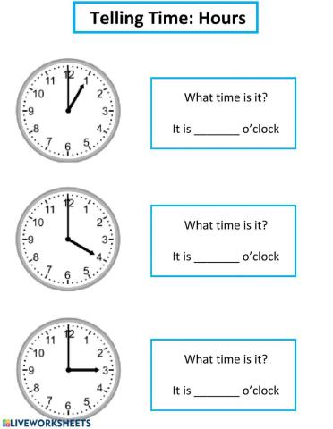 Telling Time: Hours