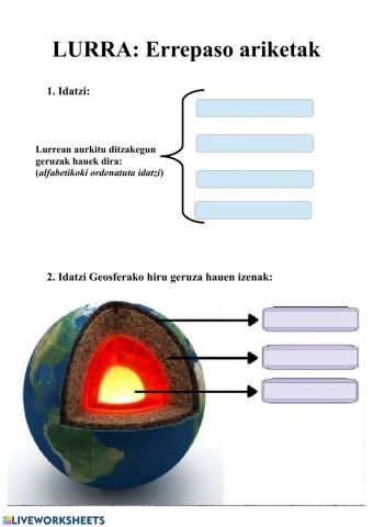 Lurra: errepaso ariketak