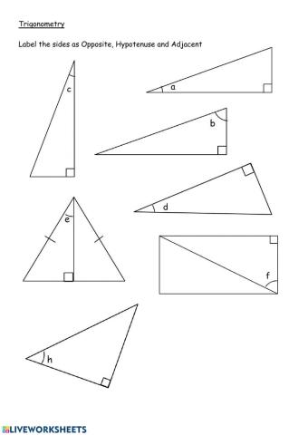 Label sides in right angle triangles