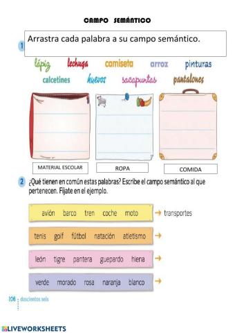 LENGUA 2º CAMPO SEMÁNTICO
