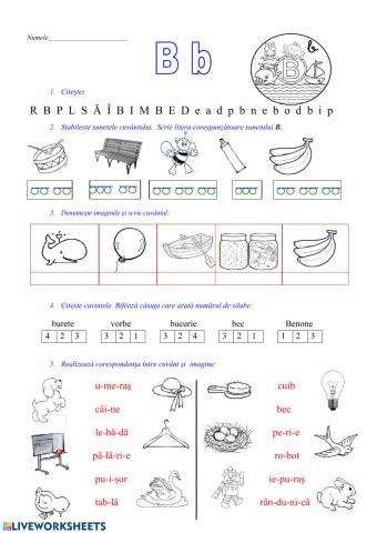 Sunetul și literele B, b