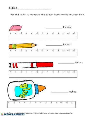 Measurement worksheets