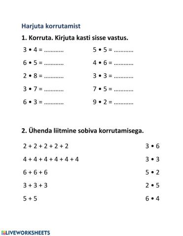 Harjuta korrutamist