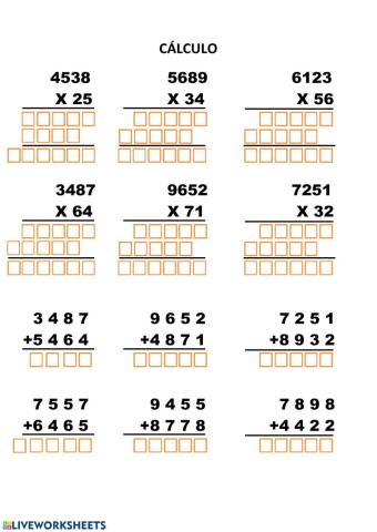 Sumas y multiplicaciones 1