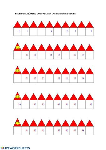 Escribe el número que falta