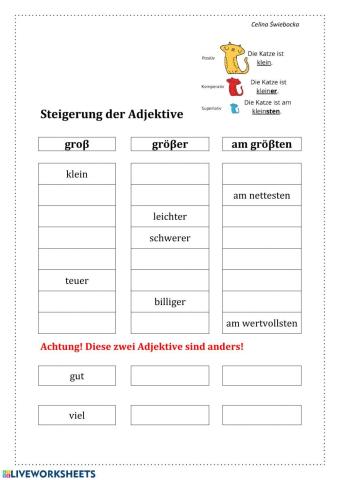 Steigerung der Adjektive