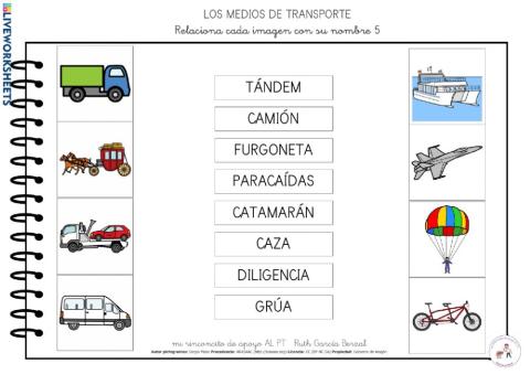 Los medios de transporte: relaciona 5