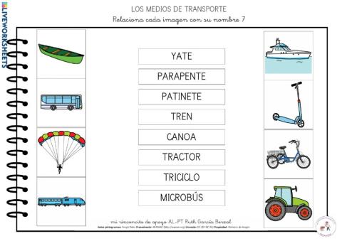 Los medios de transporte: relaciona 7