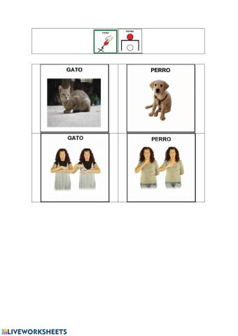 ANIMALES asociar foto con signo