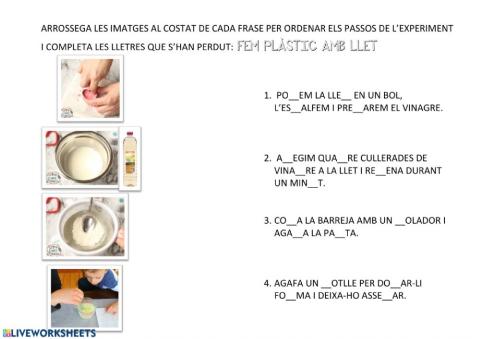 Experiment fem plàstic amb llet