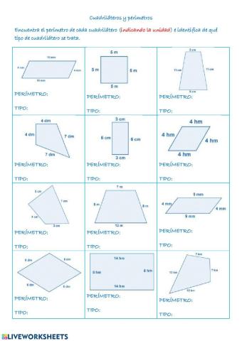 Cuadriláteros y perímetros