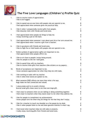 Love Language Quiz for Kids