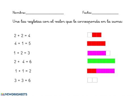 Regletas, sumas