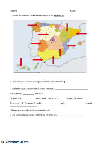 Comunidades autónomas y provincias