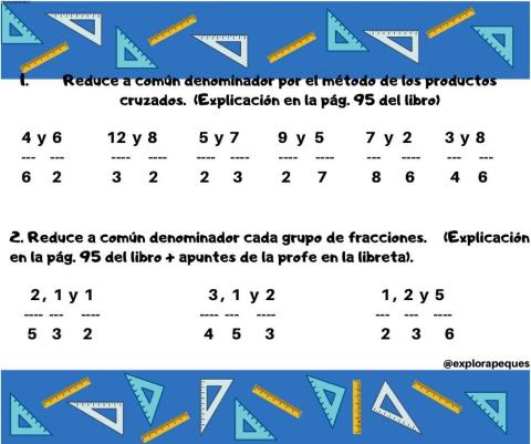 Reducción de fracciones a común denominador