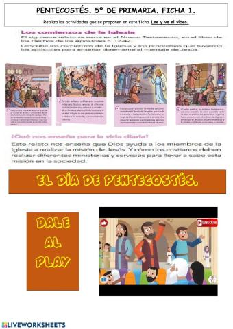 Pentecostés.5º de primaria.Al-Ándalus