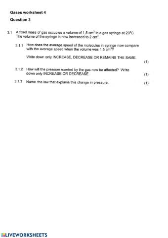 Gases worksheet 4