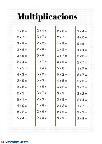 Multiplicacions 3r