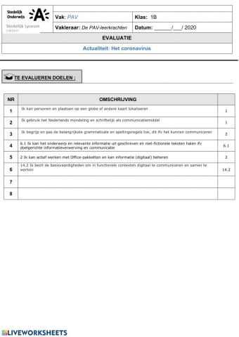 Actualiteit: het coronavirus