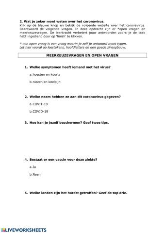 Actualiteit: het coronavirus