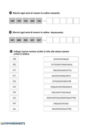 Ordinamento e Lettura di numeri