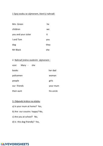 Personal pronouns