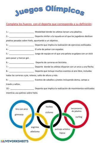 Completar huecos deportes