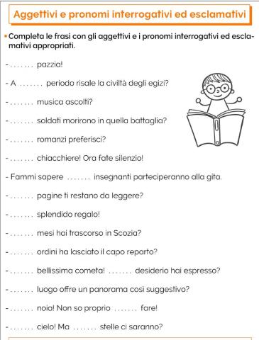 Aggettivi e pronomi interrogativi ed esclamativi