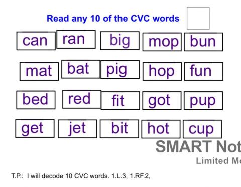 Reading 60: Read CVC Words