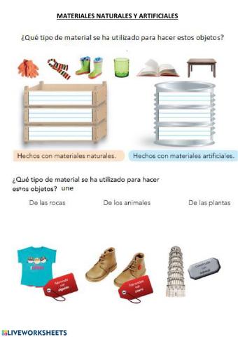 Materiales naturales y artificiales