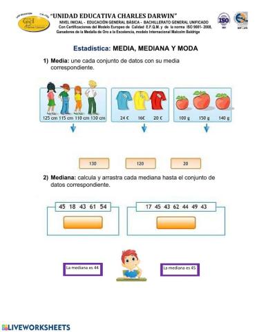 Media, mediana y moda