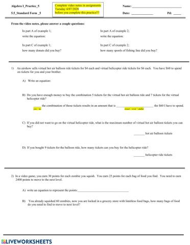 Writing Standard form-3