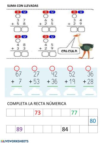 Sumas con llevada 2