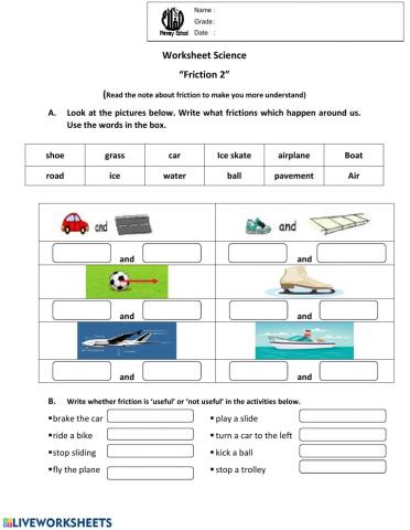 Worksheet friction2